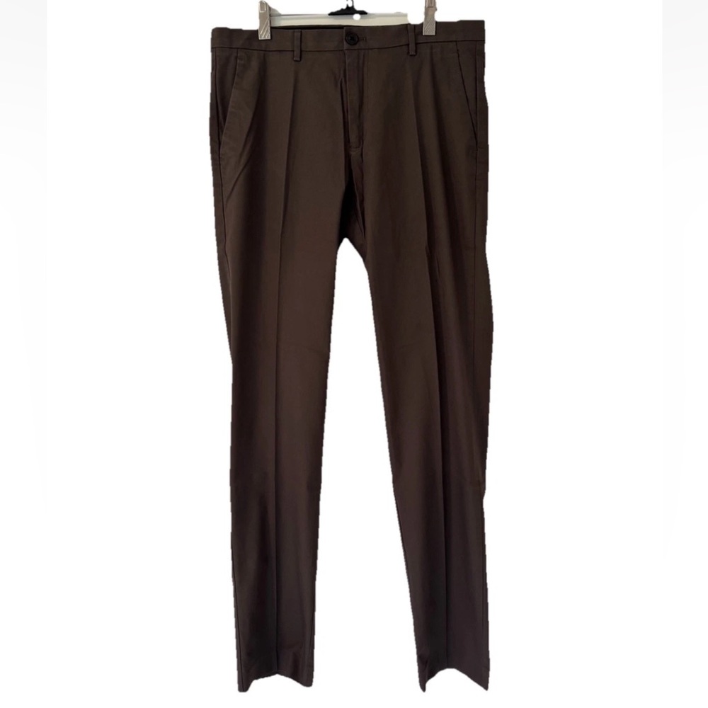 Bonobos Men’s Tech Chino Pleated 3XDry 32x34 Slim Fit Dark Brown Pants NWT